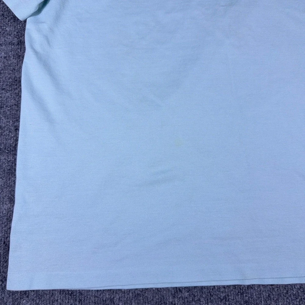 Polo Ralph Lauren Mens XXL Light Blue Knit Oxford Short Sleeve Polo Small Stain